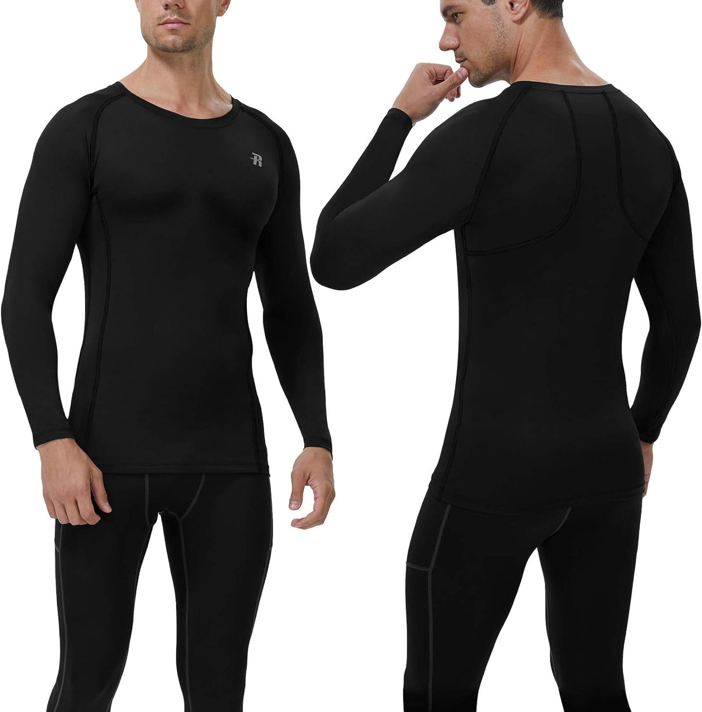 Men's Long Sleeve Compression Shirt - Cool Dry Athletic Tee for Workout & Fishing Sun Protection