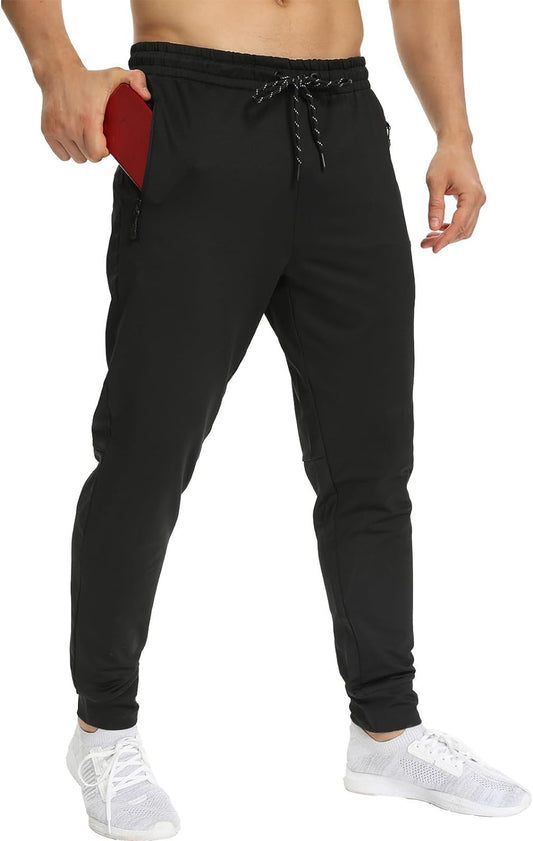 Men's Athletic Jogger Sweatpants - 1 or 2 Pack, Perfect for Gym & Running with Zipper Pockets