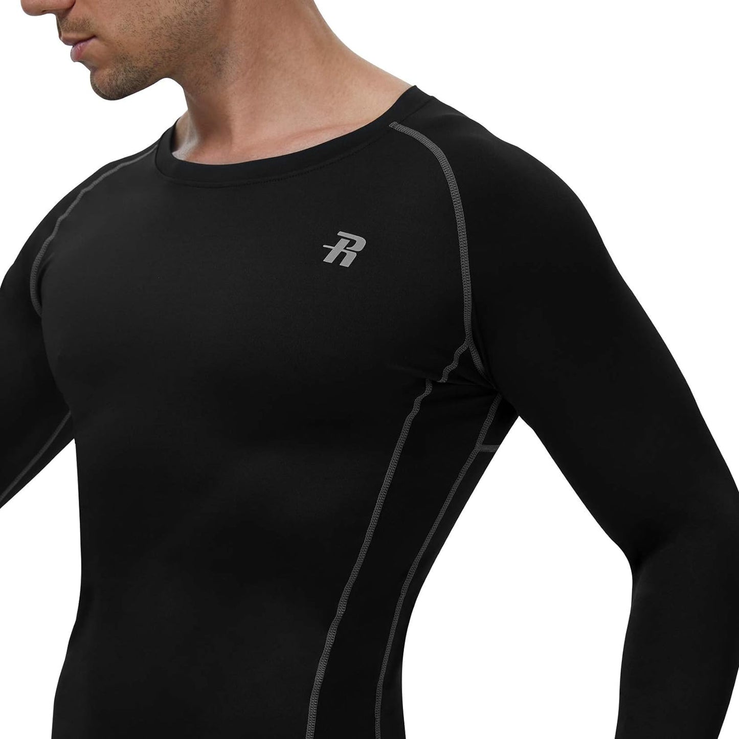 Men's Long Sleeve Compression Shirt - Cool Dry Athletic Tee for Workout & Fishing Sun Protection