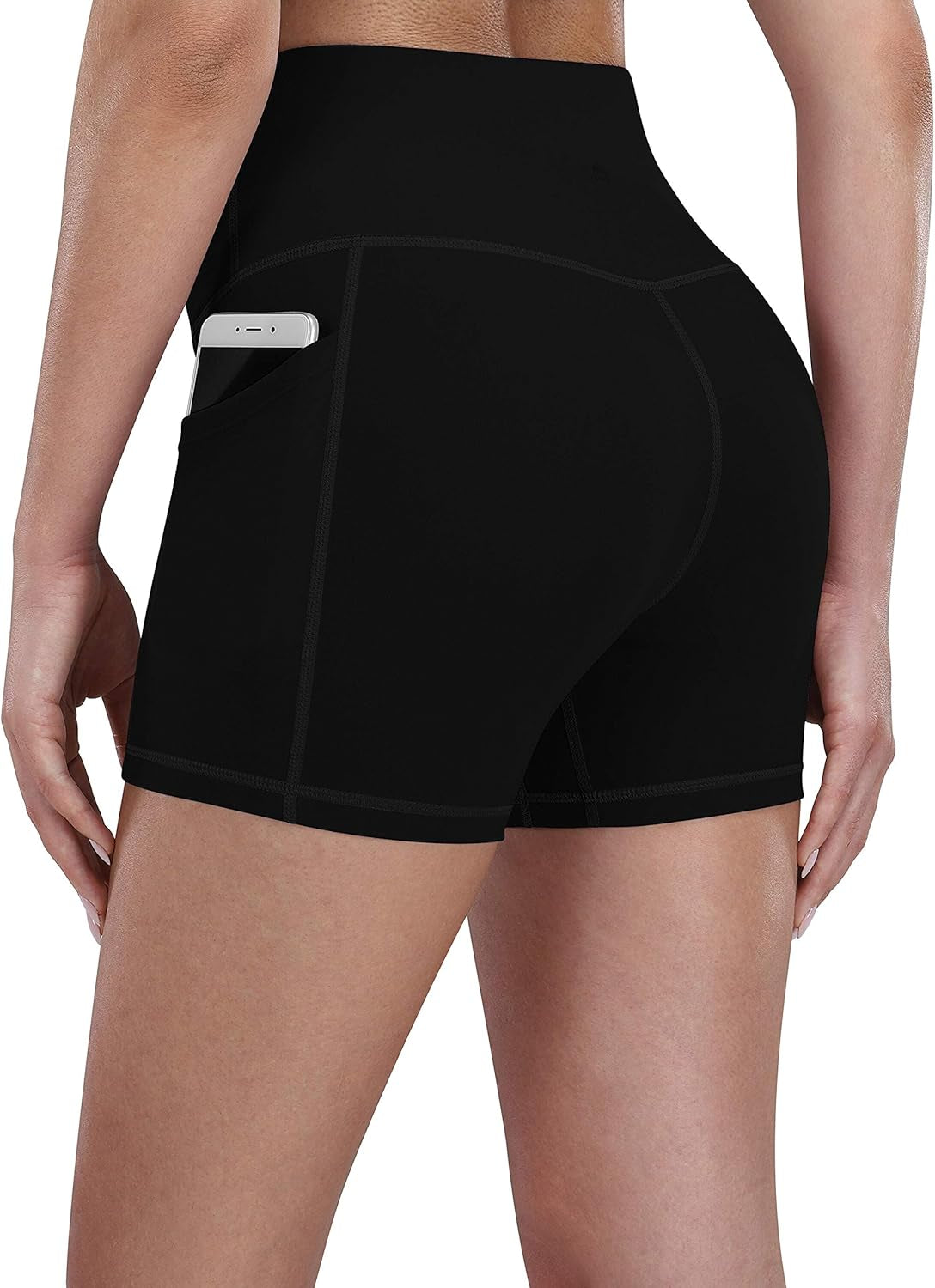 High Waist Biker Shorts for Women - 2 Pack 8"/5" Compression Workout Shorts with Pockets