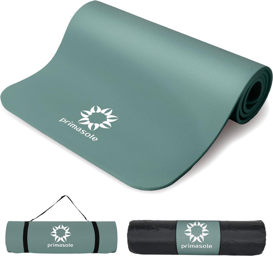 1/2 Thick Exercise Mat with Carry Strap & Case Mat for Yoga Pilates Fitness at Home and Gym 72" L X 24" W
