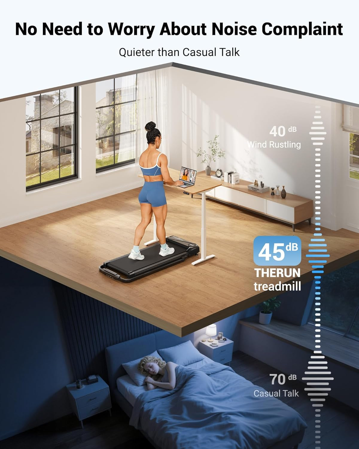 2.5 HP Under Desk Walking Pad Treadmill - 2-in-1 Foldable Design with Handlebar, 16" Widened Running Belt, Remote Control, and LED Touch Screen for Home Use
