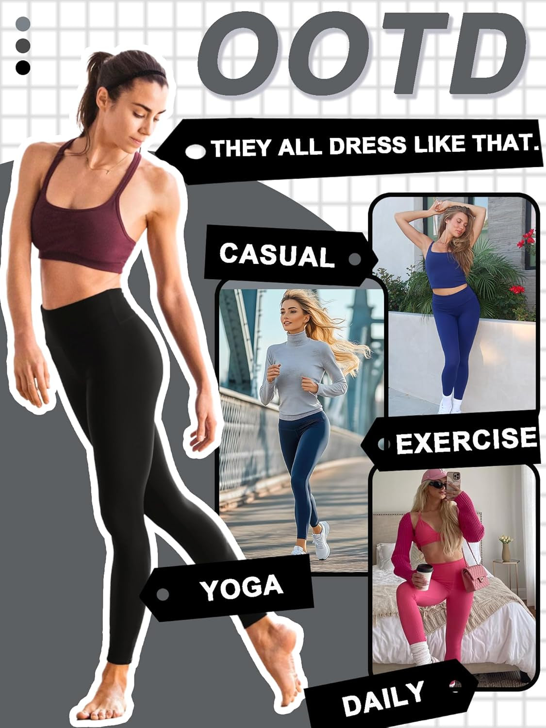 Women's High-Waisted Soft Leggings with Tummy Control for Yoga and Fitness Activities