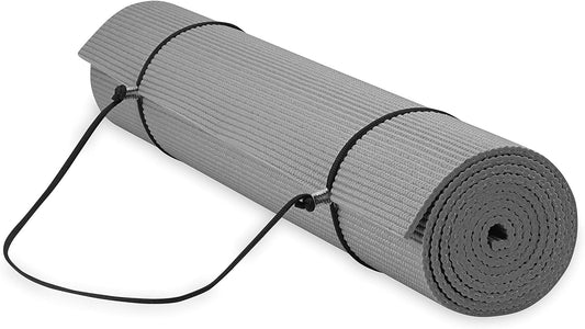 Essentials Premium Yoga Mat with Yoga Mat Carrier Sling (72"L X 24"W X 1/4 Inch Thick)