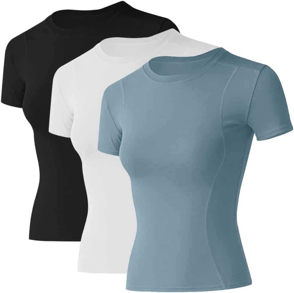 Elevate Your Workout: Women's Athletic Compression Tops - 1/2/3 Pack Dry Fit Yoga & Gym Shirts