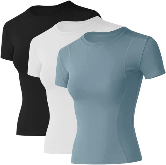 Elevate Your Workout: Women's Athletic Compression Tops - 1/2/3 Pack Dry Fit Yoga & Gym Shirts