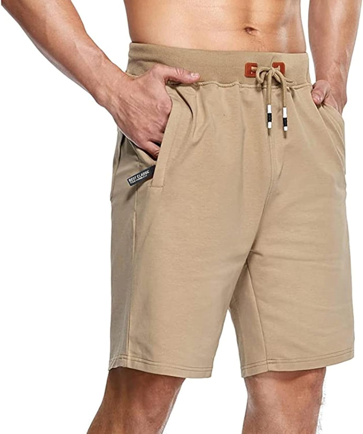 Ultimate Comfort Men's Casual Workout Shorts with Zipper Pockets - Stylish & Functional