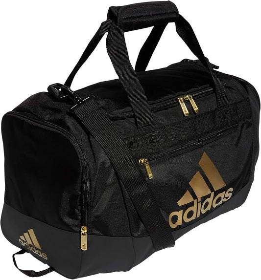 Defender 4.0 Unisex Small Gym Duffel Bag (38L) - Stylish Black/Gold Metallic Design