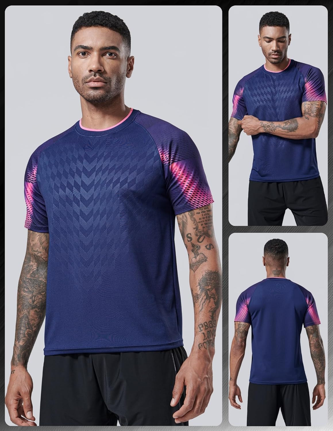 Men's 5-Pack Quick-Dry Athletic Crew Neck T-Shirts - Perfect for Running and Gym Workouts