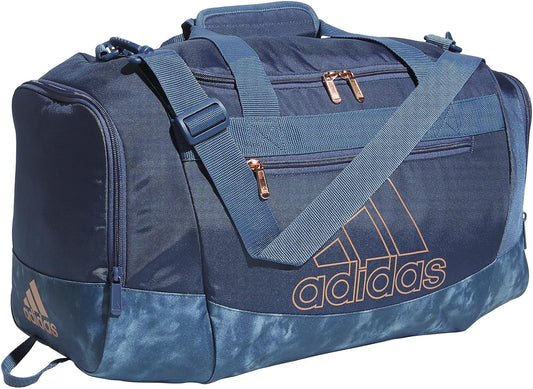 Unisex Defender 4.0 Small Gym Duffel Bag - Stylish 38L in Preloved Ink Blue/Stone Wash & Preloved Ink Blue/Rose Gold