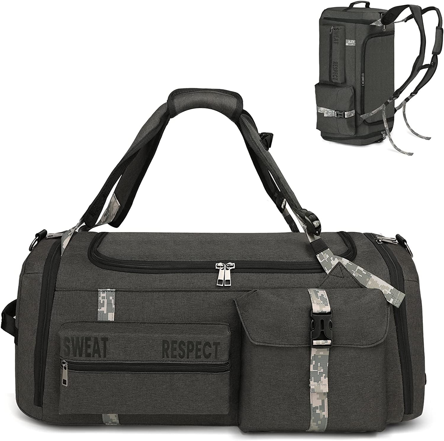 Versatile Men's 3-Way Sports Duffel Bag with Shoe Compartment & Wet Pocket