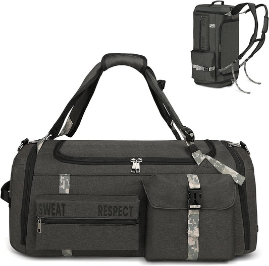 Versatile Men's 3-Way Sports Duffel Bag with Shoe Compartment & Wet Pocket