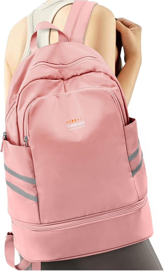 Versatile Women's Waterproof Gym Backpack with Shoe Compartment & Wet Pocket - Perfect for Travel & Sports!