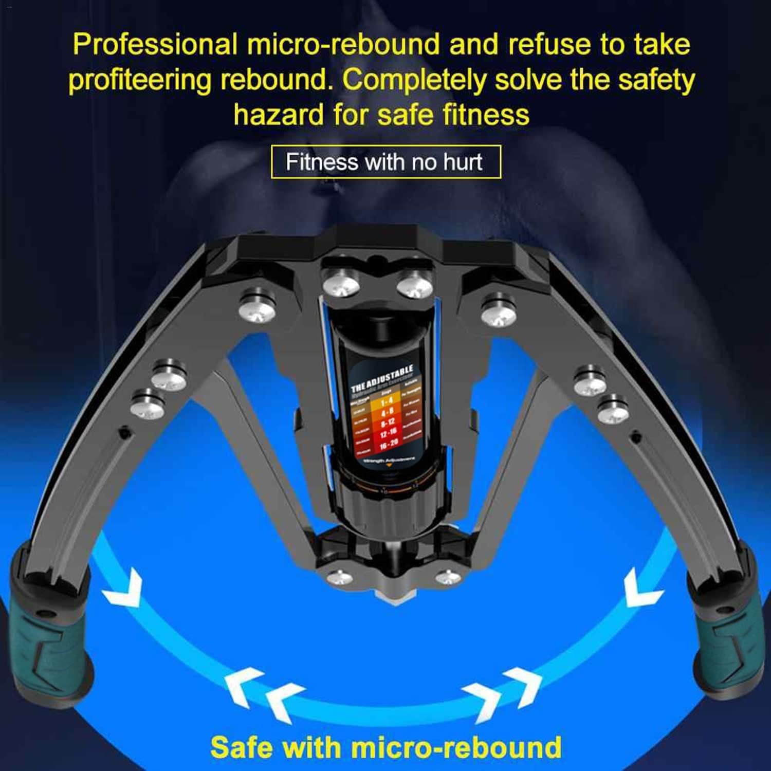 Adjustable Hydraulic Arm Exerciser - 22-440 lbs Resistance for Home Chest Expansion and Shoulder Muscle Training