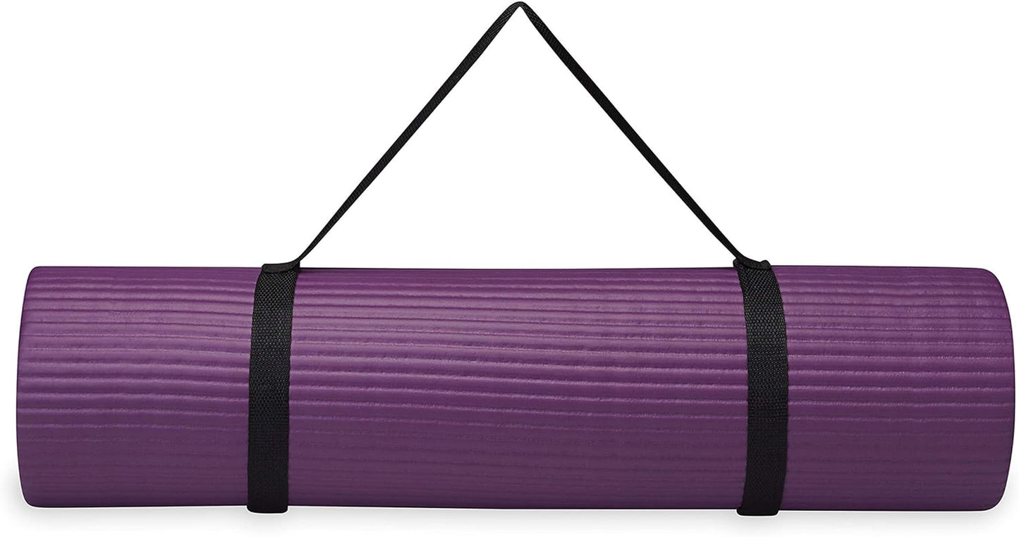 Premium Thick Yoga Mat with Convenient Carrier Strap - 72"L x 24"W x 2/5" Thick for Ultimate Comfort and Support