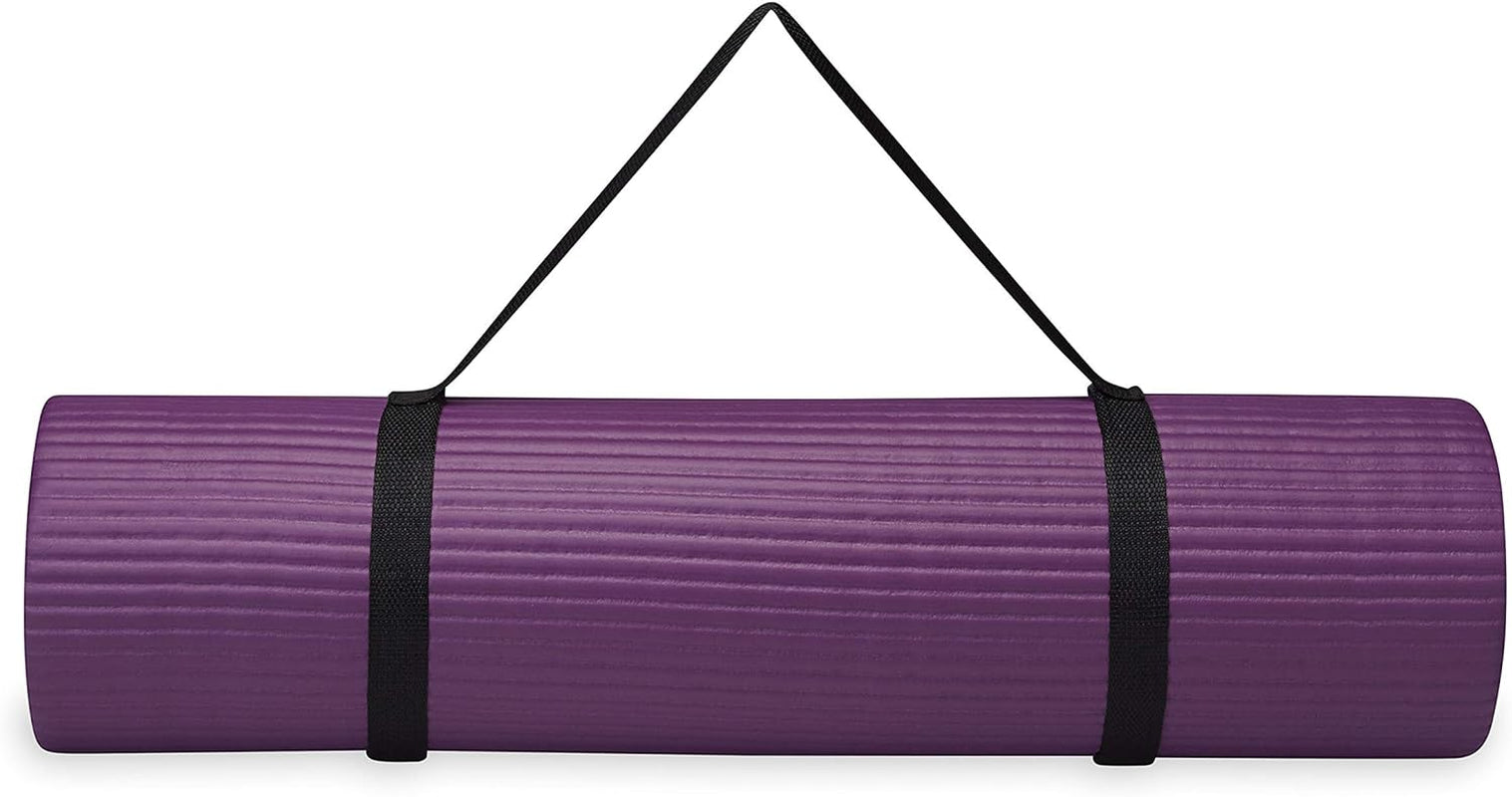 Premium Thick Yoga Mat with Convenient Carrier Strap - 72"L x 24"W x 2/5" Thick for Ultimate Comfort and Support