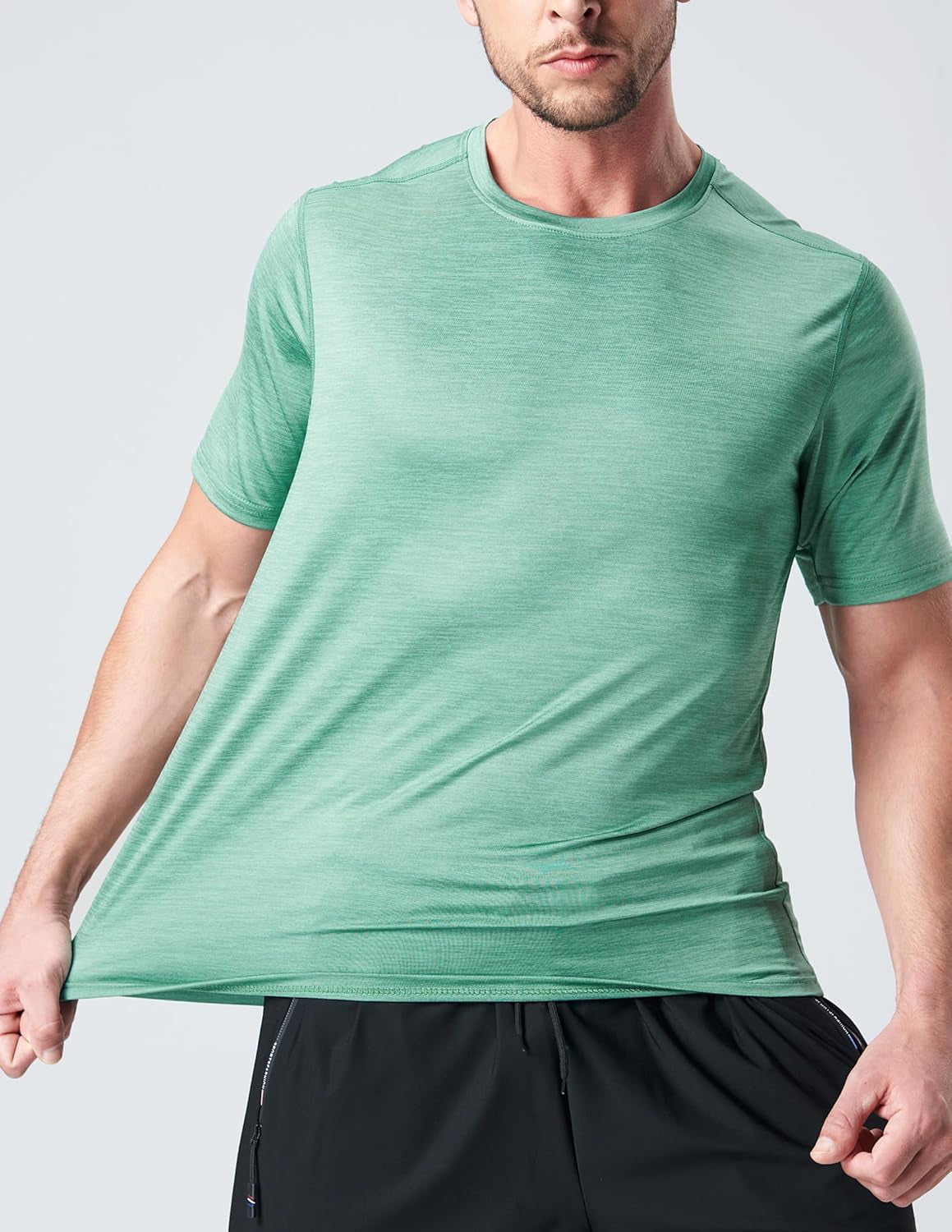 Men's 5-Pack Quick-Dry Athletic Crew Neck T-Shirts for Running and Gym Workouts