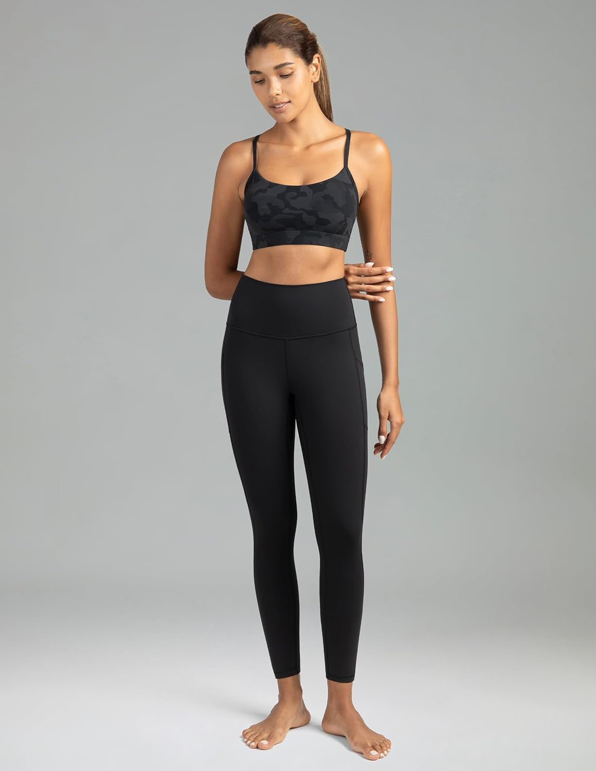 High-Waisted 7/8 Length Women's Yoga Pants with Pockets