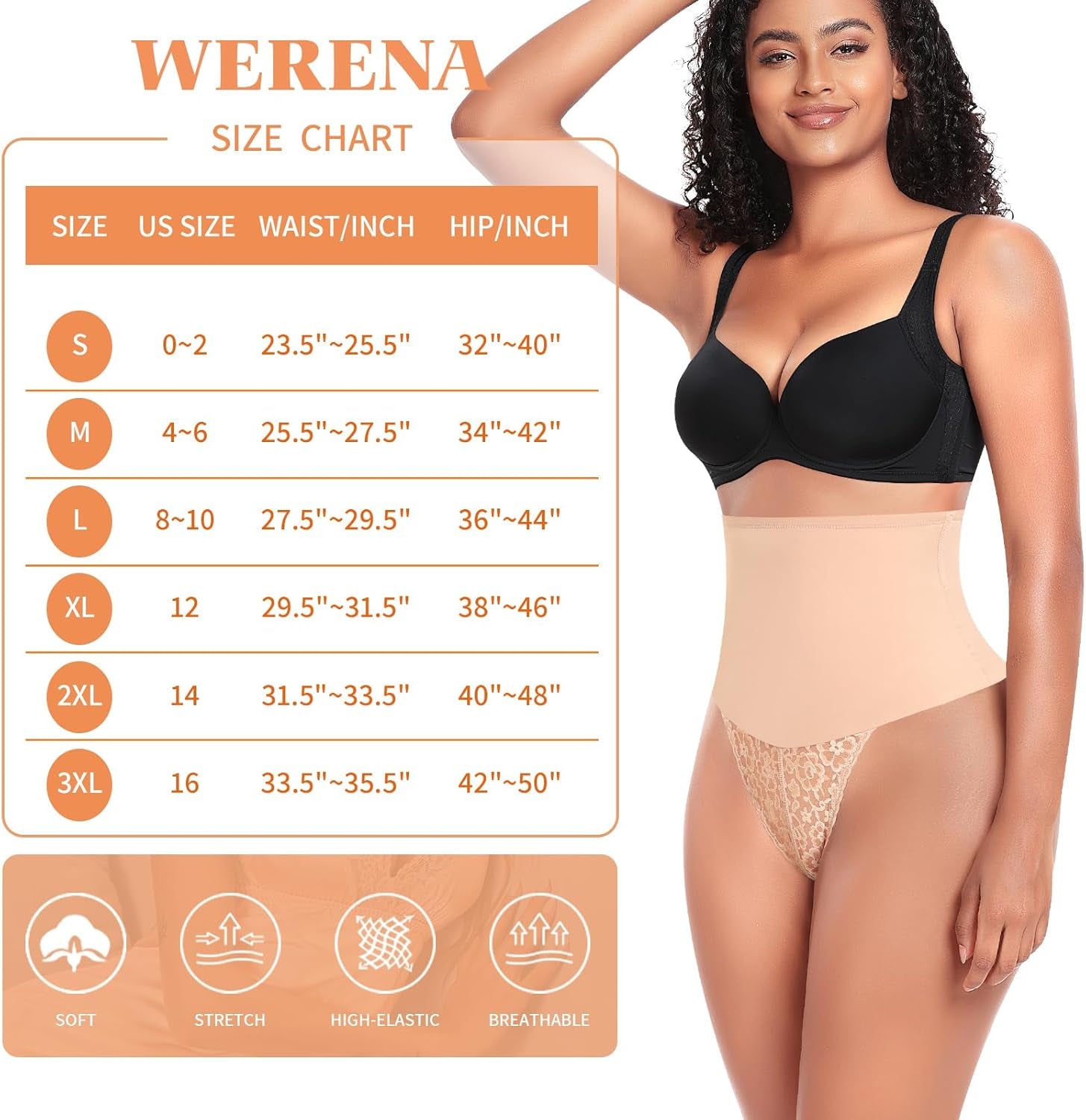 Sculpting Lace Tummy Control Thong Shapewear - Mid High Waisted Body Shaper for Women