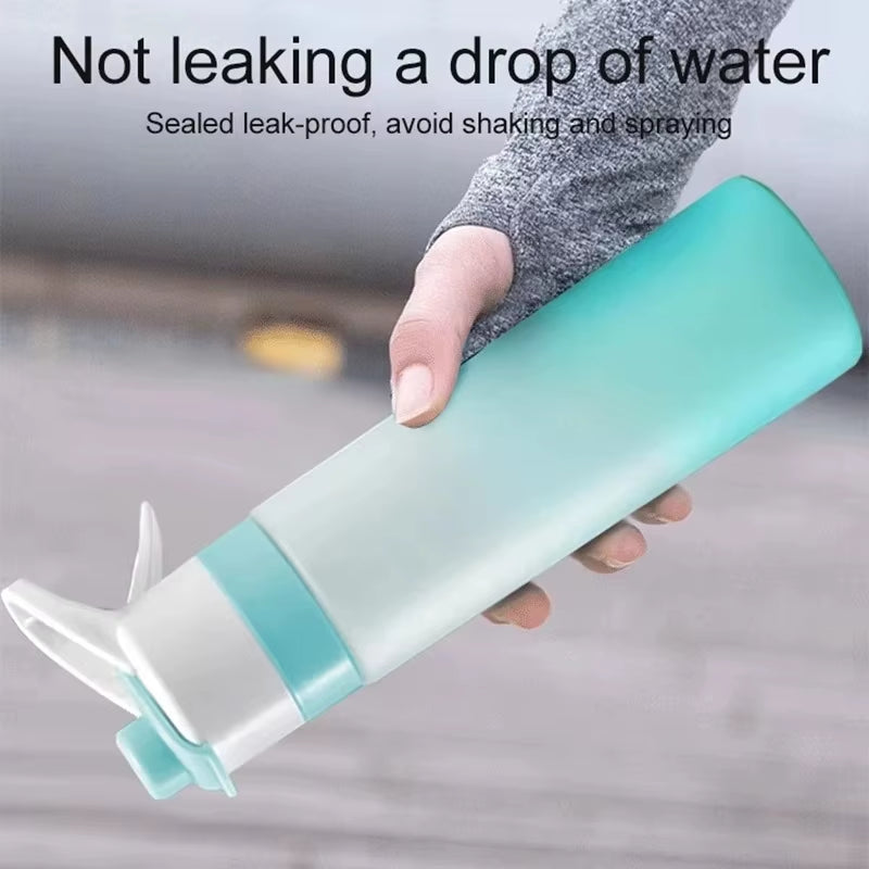 650ml Portable Spray Water Bottle for Outdoor Activities and Fitness