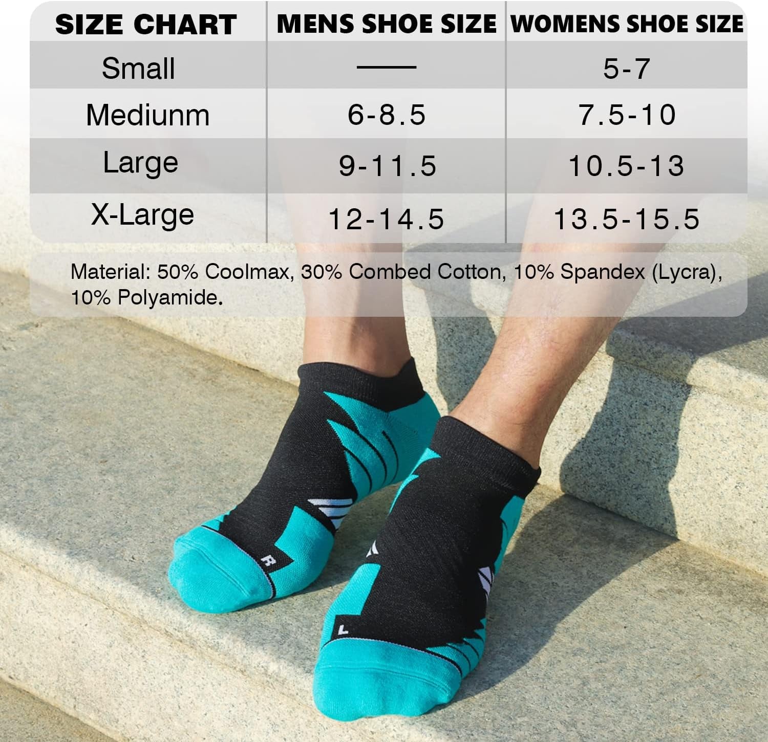 Ultimate No Show Running Socks - Stay Blister-Free with Coolmax Comfort & Odor Resistance!