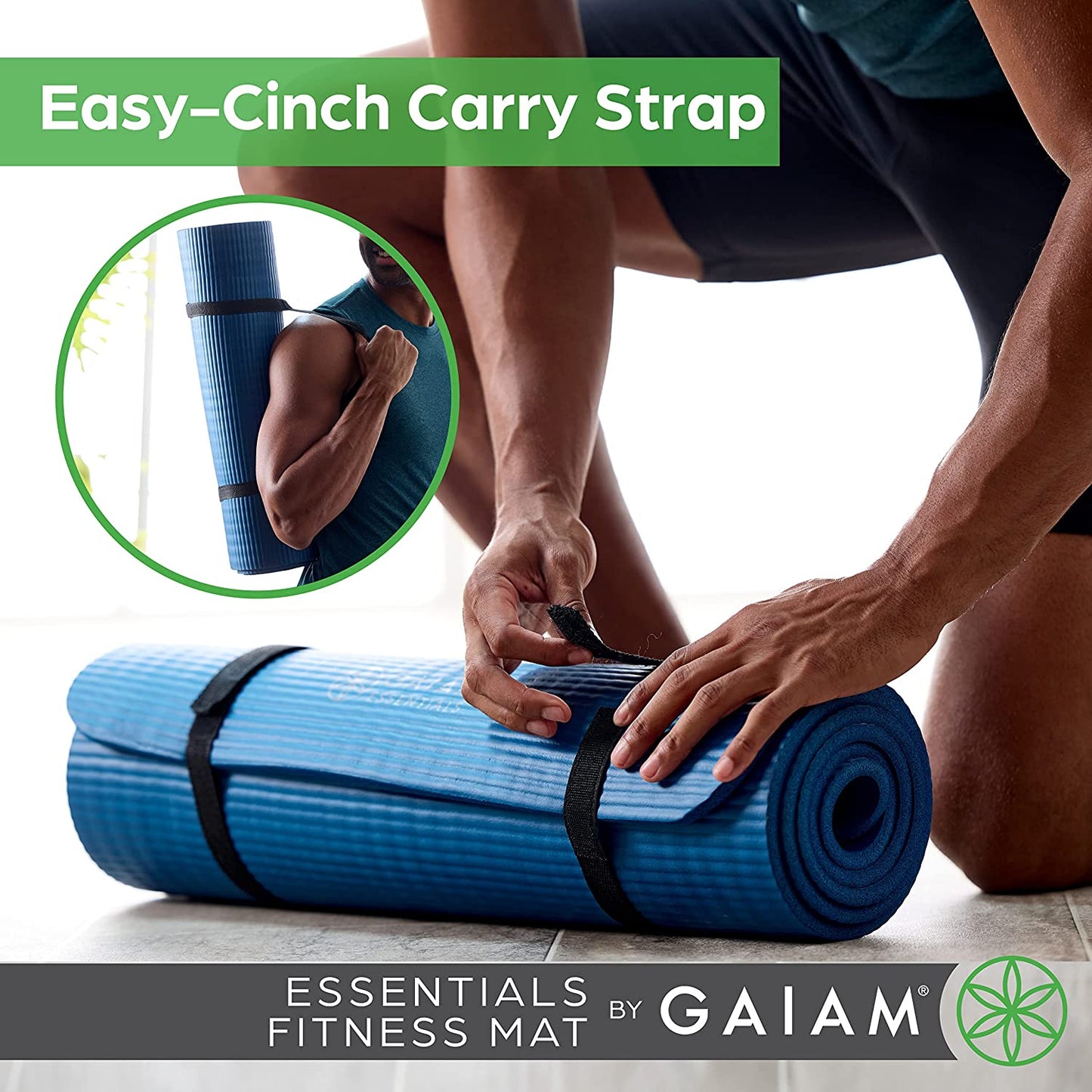 Premium Thick Yoga Mat with Convenient Carrier Strap - 72"L x 24"W x 2/5" Thick for Ultimate Comfort and Support