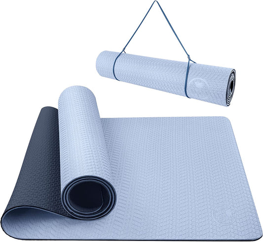Yoga Mat Non Slip Anti-Tear Yoga Mats Eco Friendly Hot Yoga Mat Thick Workout & Exercise Mat for Yoga, Pilates and Fitness (72"X 24"X 6Mm)
