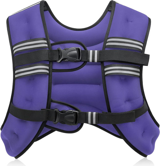 Adjustable Weighted Vest with Reflective Stripe for Improved Workout Performance and Strength Training