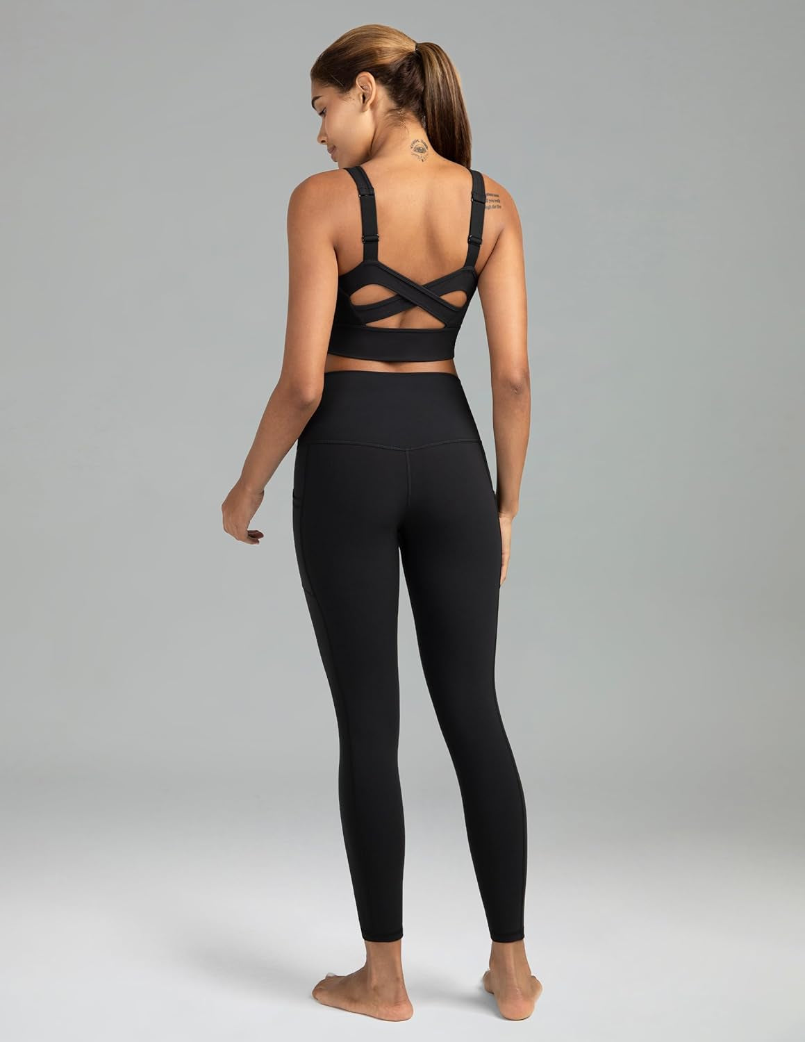 High-Waisted 7/8 Length Women's Yoga Pants with Pockets