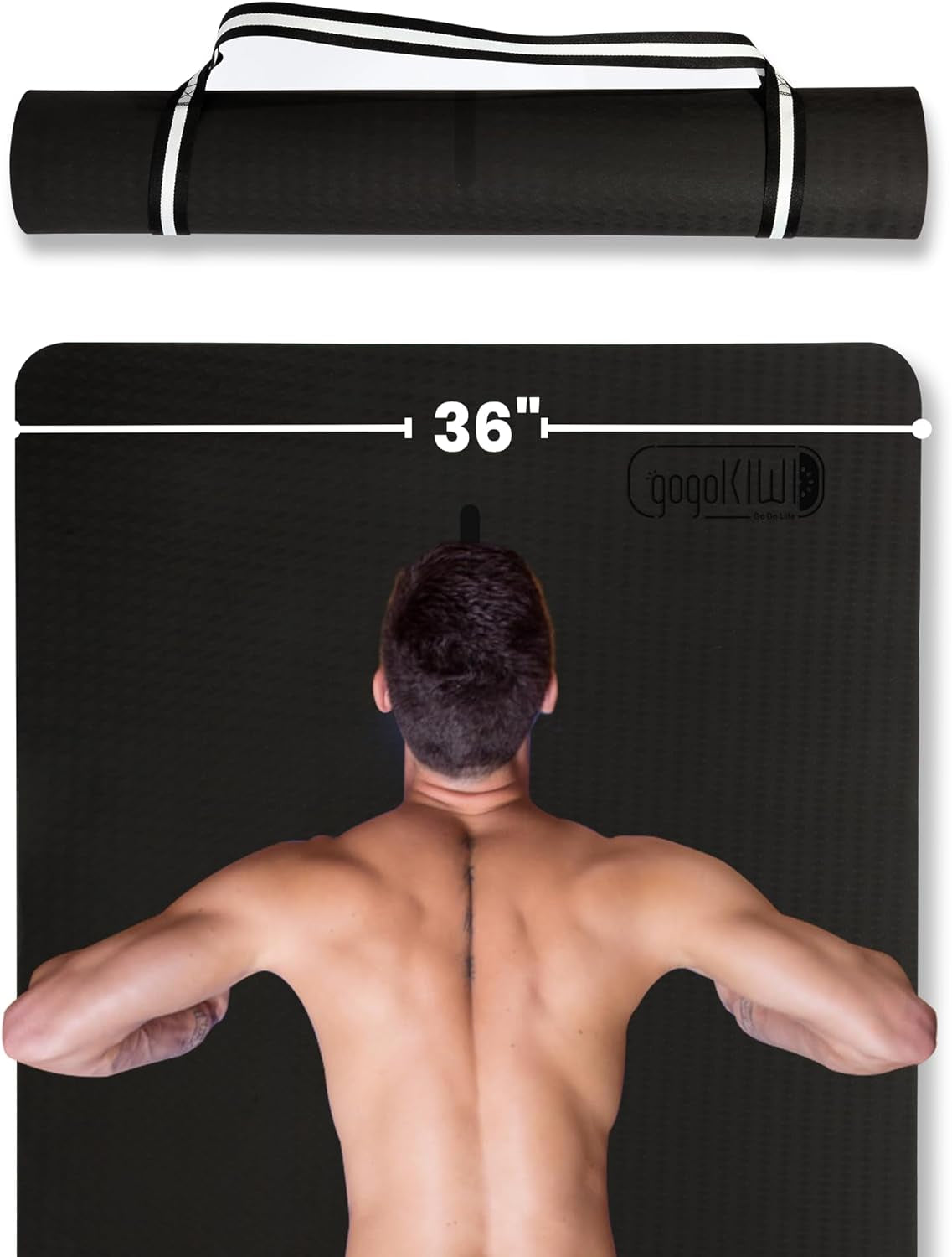 Extra Wide Yoga Mat for Men Women (72"L X 36"W) Non Slip Fitness & Exercise Mat with Alignment Marks for Yoga, Pilates, Floor Workouts