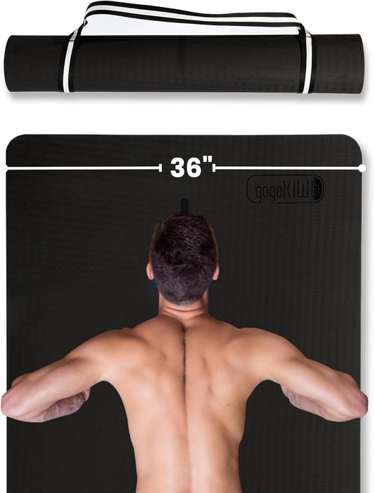 Extra Wide Yoga Mat for Men Women (72"L X 36"W) Non Slip Fitness & Exercise Mat with Alignment Marks for Yoga, Pilates, Floor Workouts