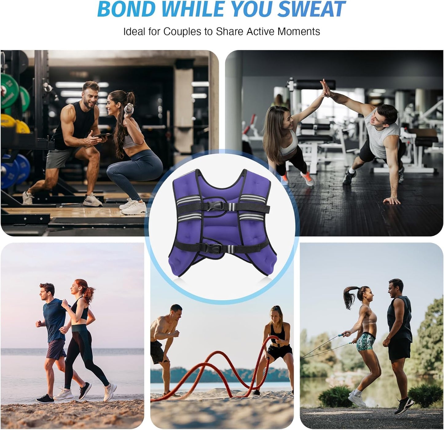 Adjustable Weighted Vest with Reflective Stripe for Improved Workout Performance and Strength Training