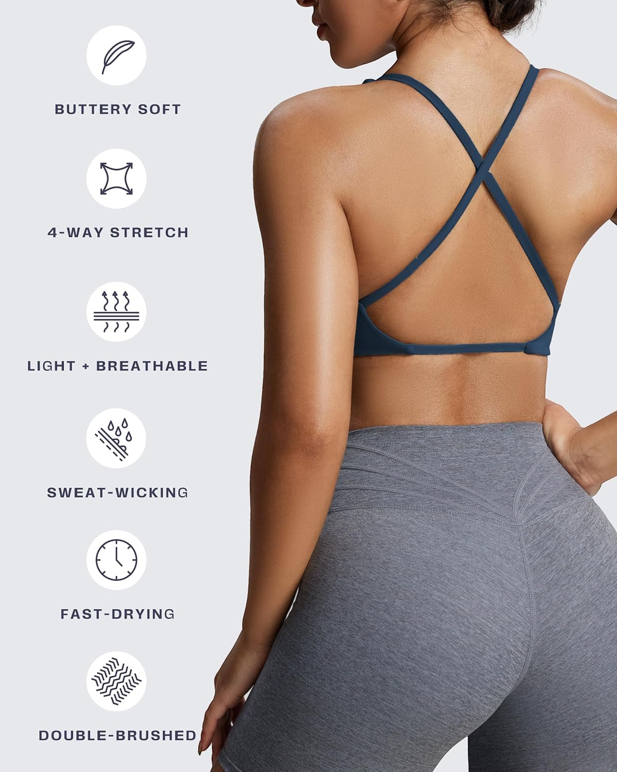 Sienna Women's Backless Padded Yoga Crop Top - Perfect for Low Impact Fitness