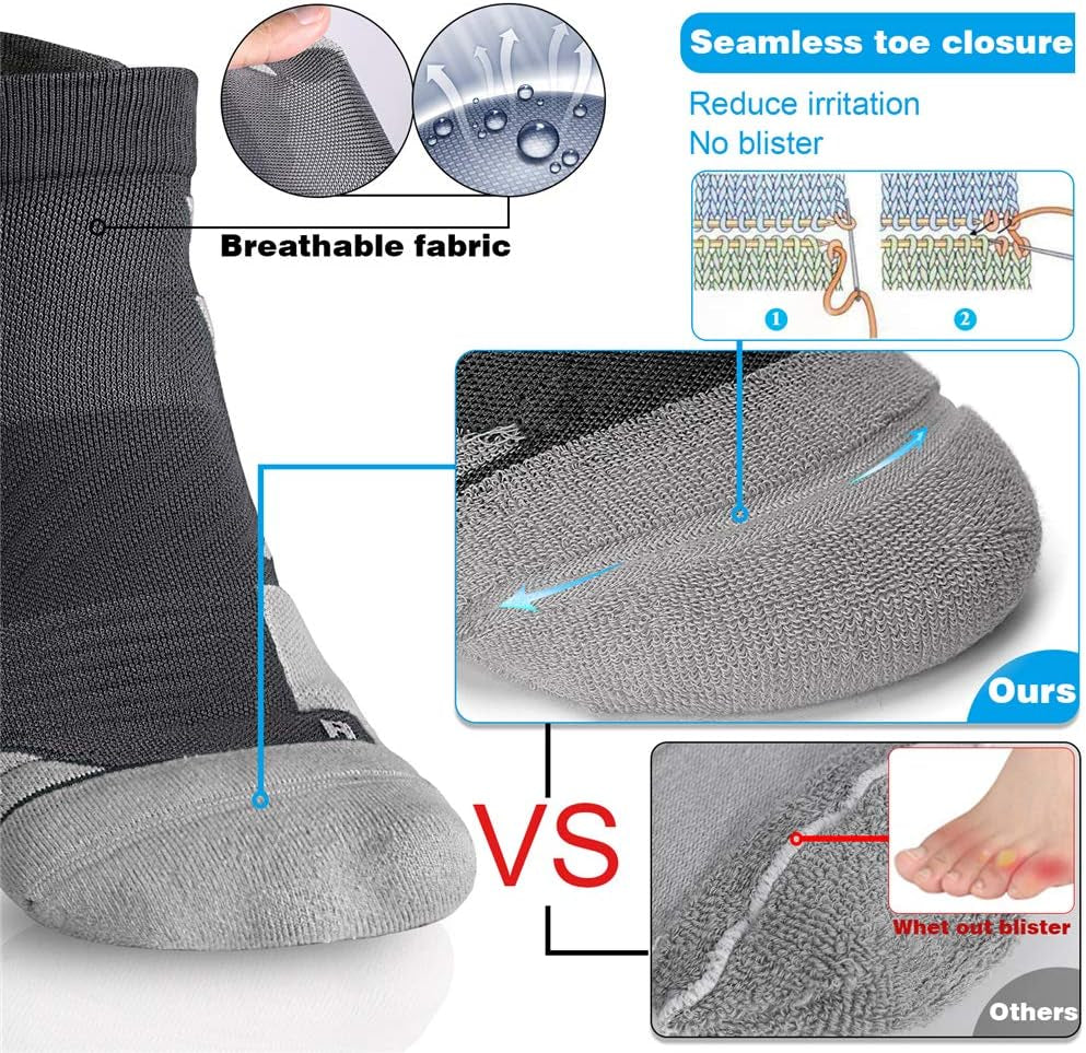 Ultimate No-Show Running Socks - Anti-Blister, Wicking Coolmax, Seamless & Odor-Free!