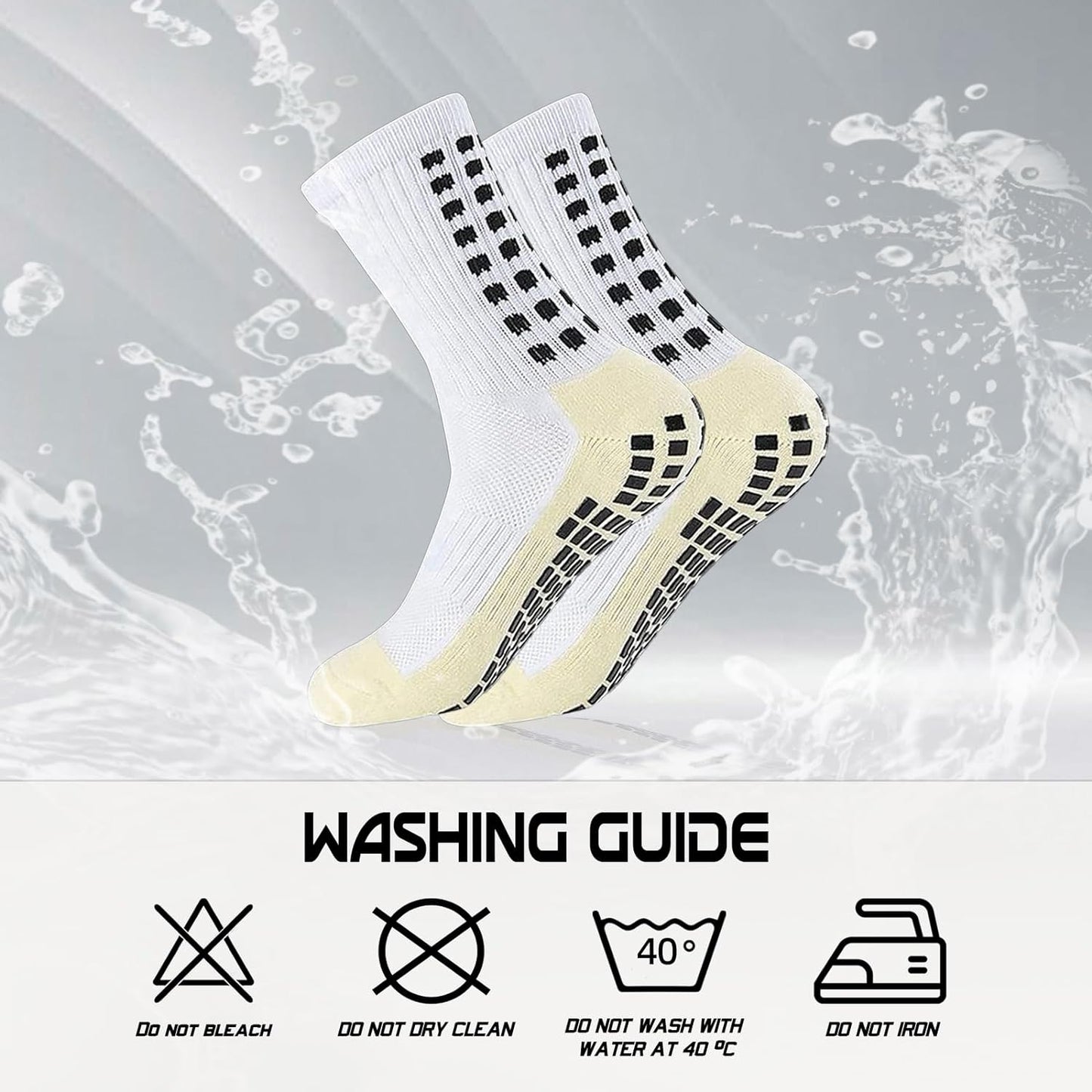 Ultimate Grip Soccer Socks for Men - 4 Pairs of Anti-Slip Sports Socks for Football & Basketball