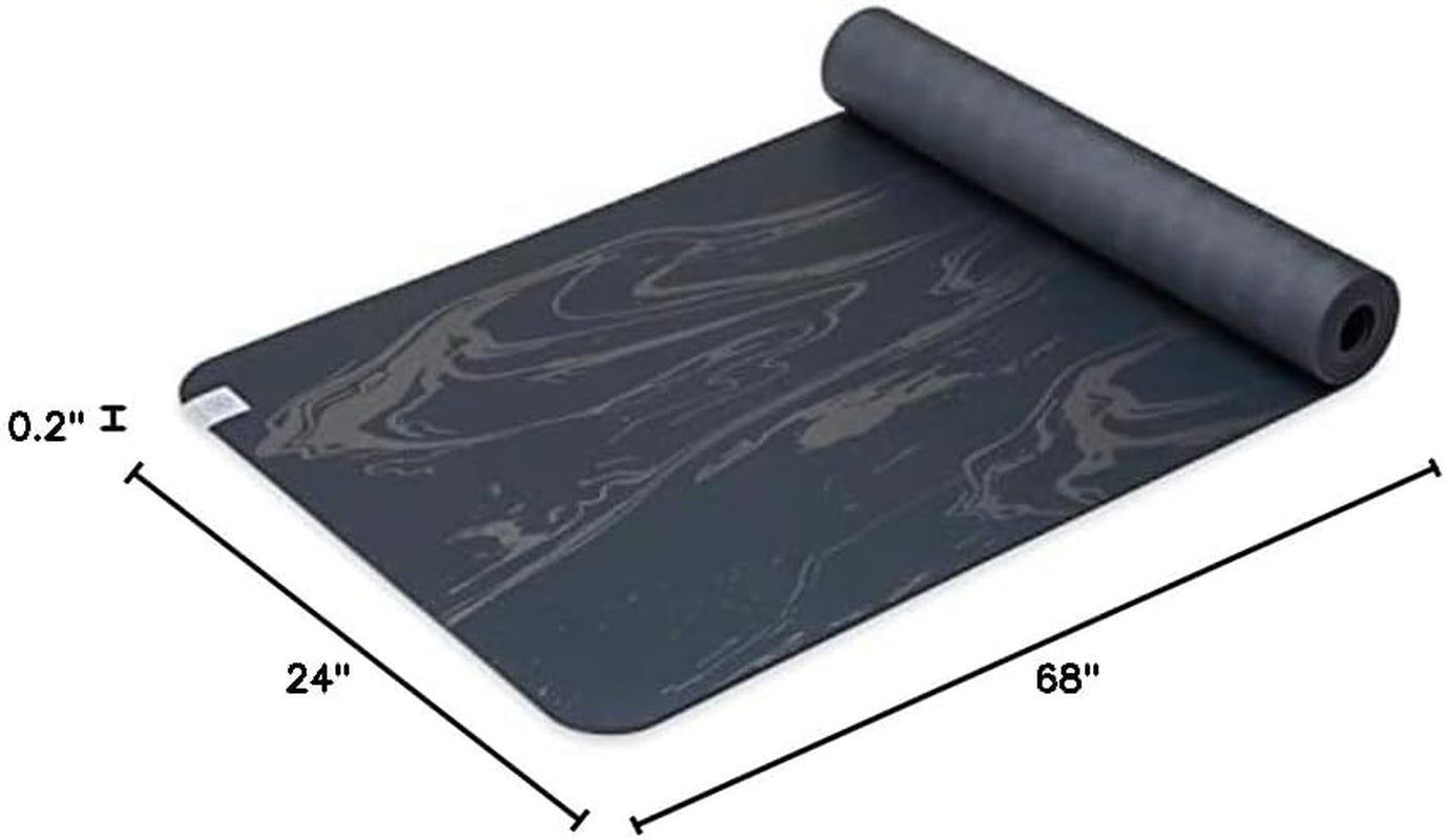 Dry-Grip Yoga Mat - 5Mm Thick Non-Slip Exercise & Fitness Mat for Standard or Hot Yoga, Pilates and Floor Workouts - Cushioned Support, Non-Slip Coat - 68 X 24 Inches
