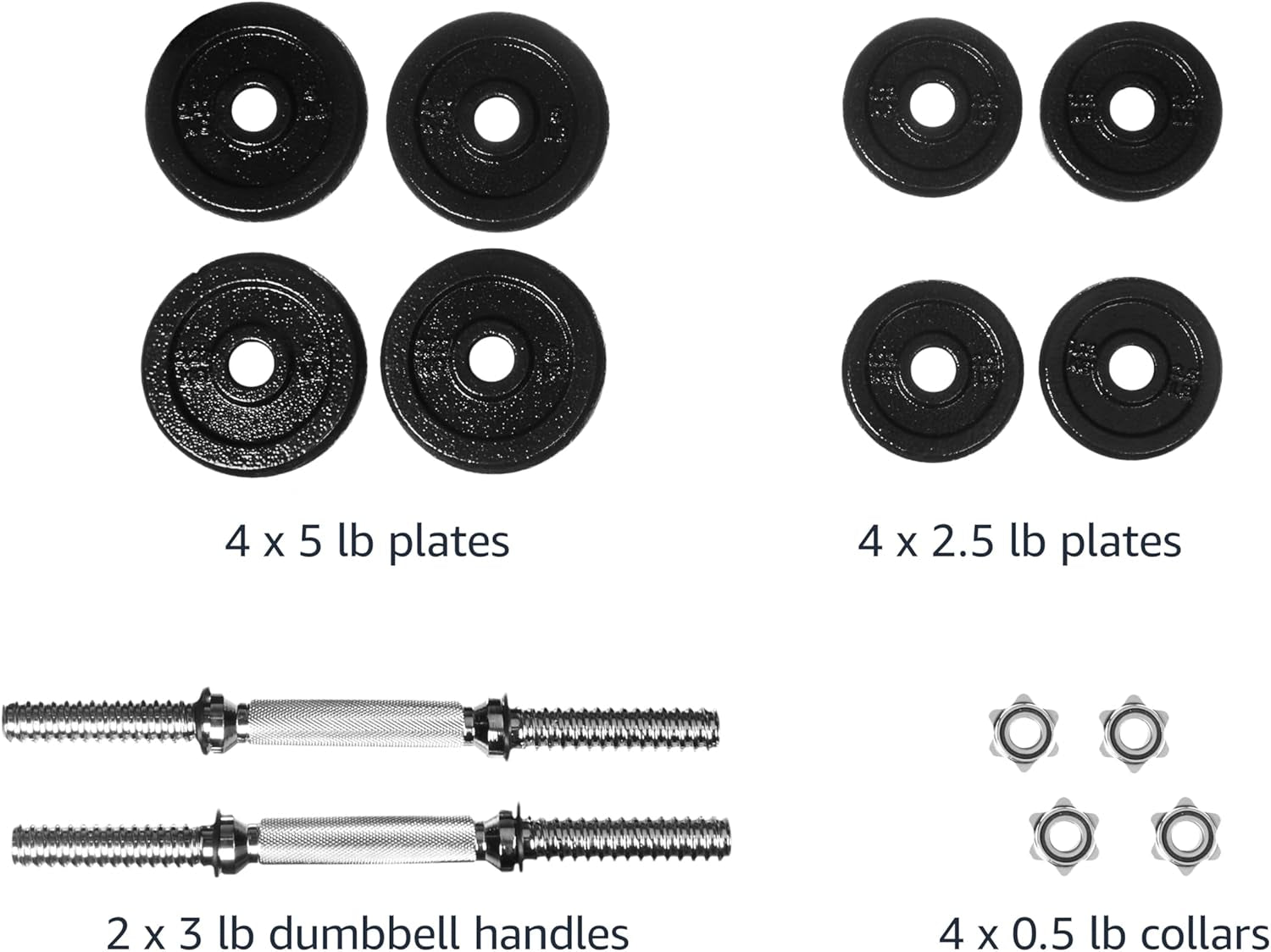 Adjustable Black Dumbbell Hand Weight Set