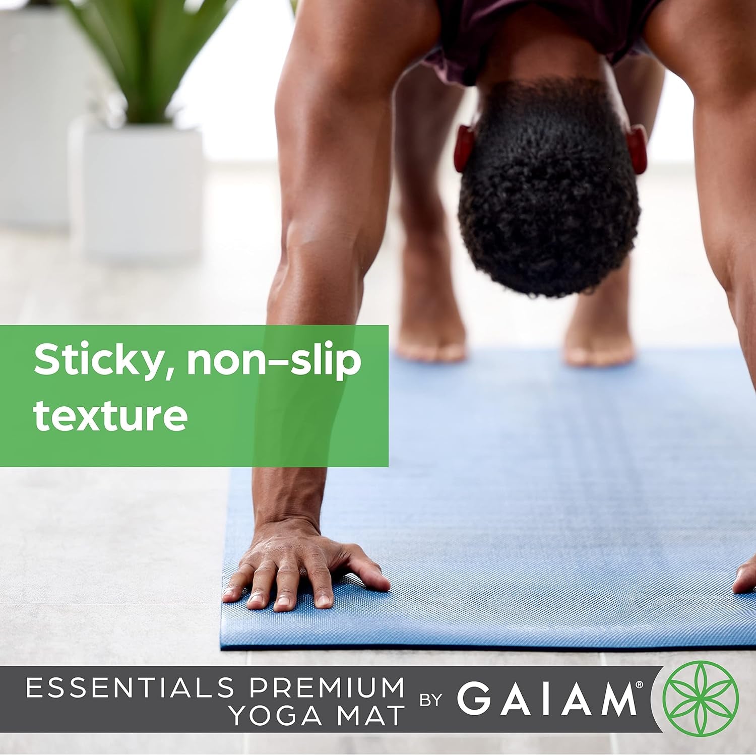 Essentials Premium Yoga Mat with Yoga Mat Carrier Sling (72"L X 24"W X 1/4 Inch Thick)