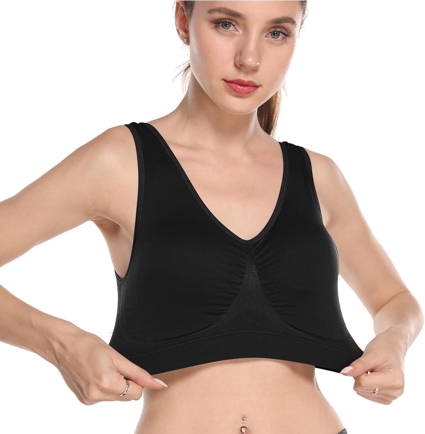 Ultimate Comfort: Women's 3-Pack Wirefree Padded Sports Bras for Medium Support in Workouts, Yoga, and Fitness