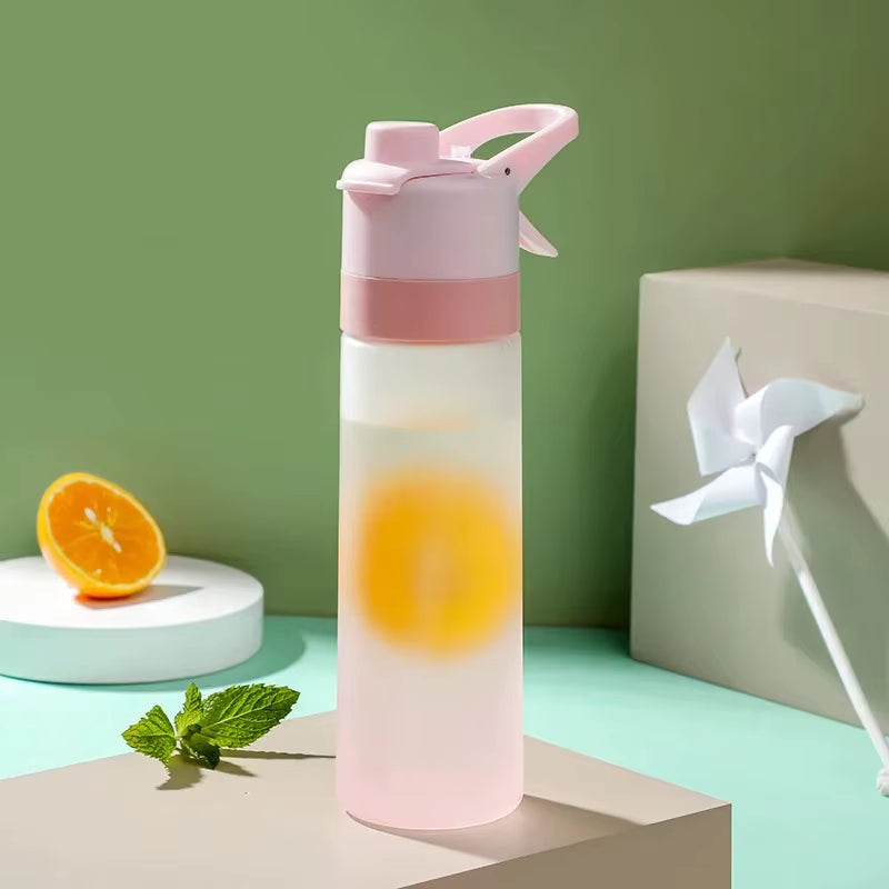 650ml Portable Spray Water Bottle for Outdoor Activities and Fitness