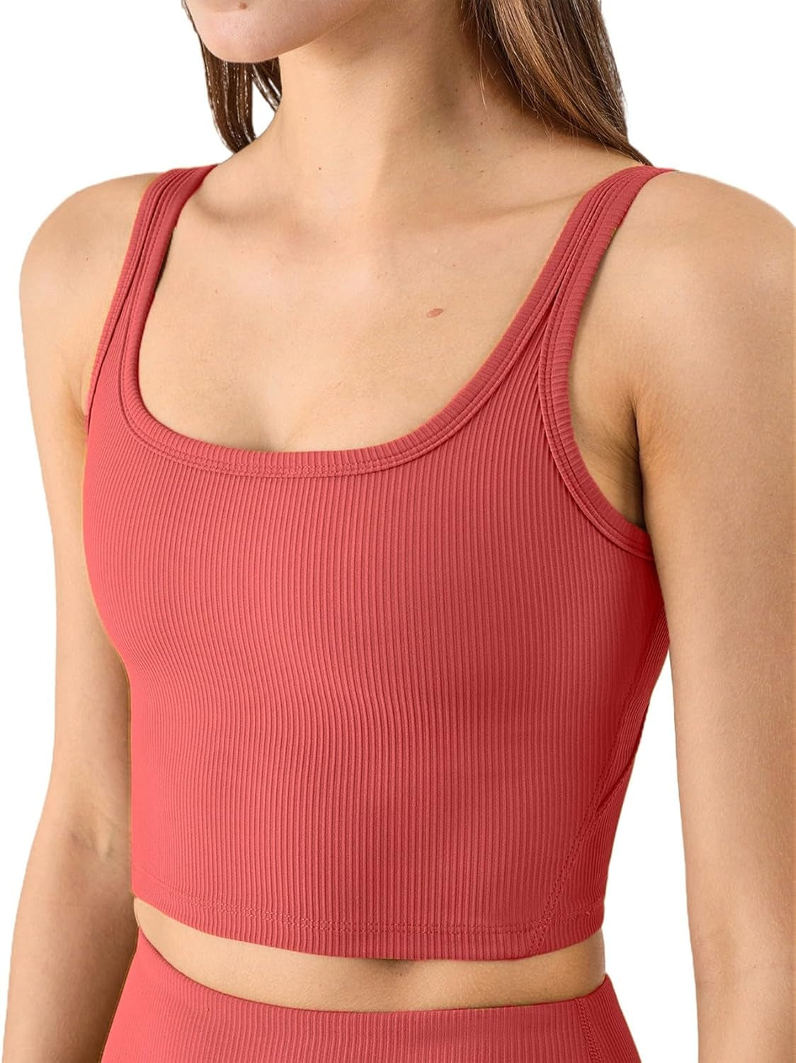 Seamless Longline Sports Bra for Women - Ribbed Crop Top Workout Tank for Ultimate Comfort and Style