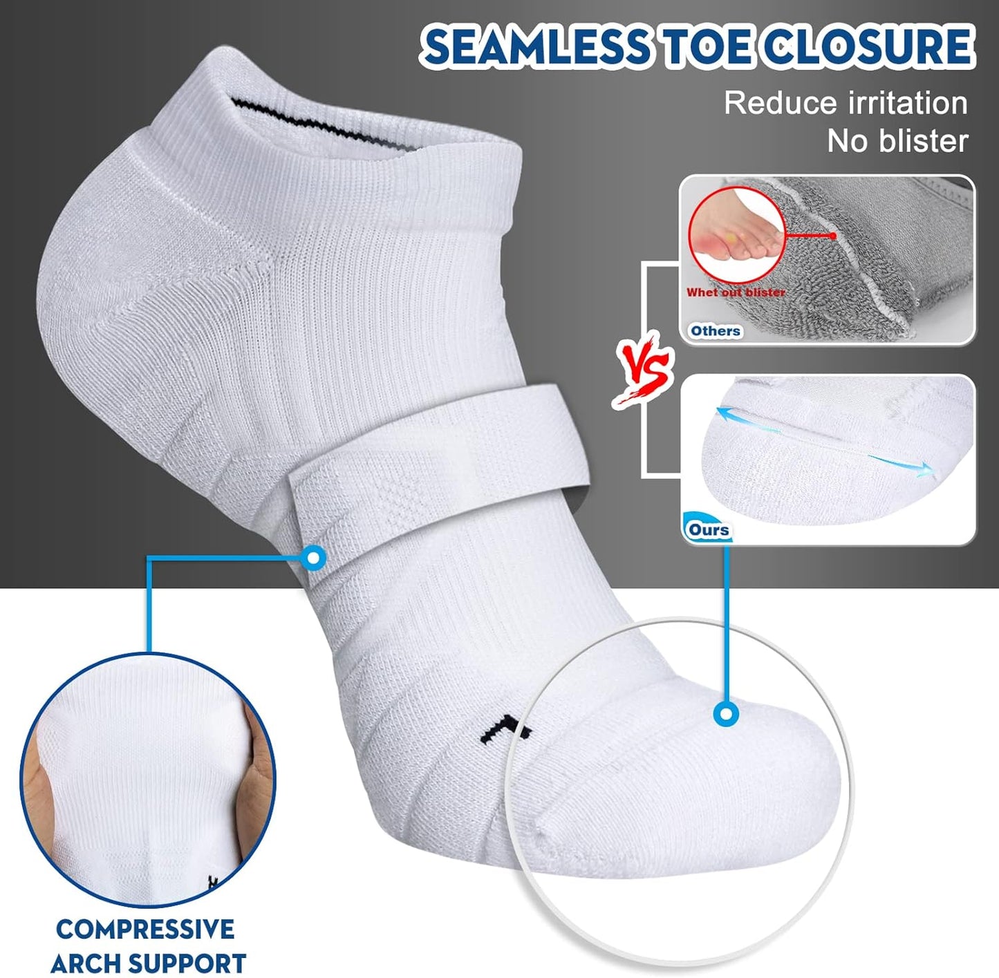 Ultimate Comfort Cushioned Low Cut Running Socks - Moisture-Wicking Performance
