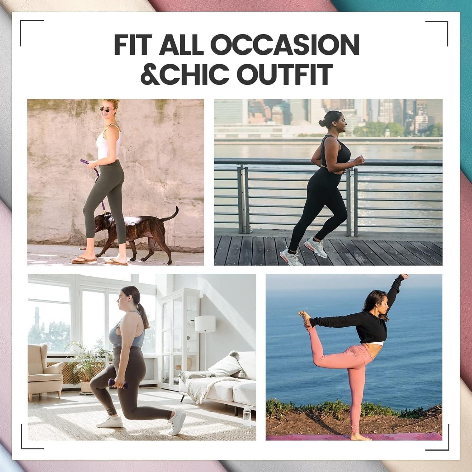 Women's 7-Pack High-Waisted Yoga Leggings with Pockets - Available in Full Length and Capri Styles in Black