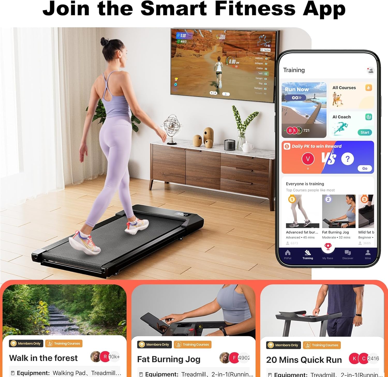 3-in-1 Under Desk Treadmill with Remote Control and LED Display, 2.5 HP Quiet Walking and Jogging Machine for Home and Office, 250 lbs Capacity