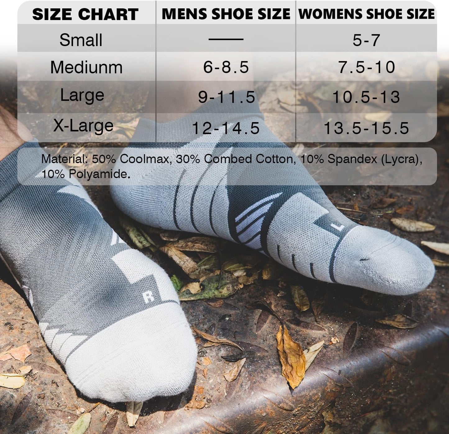 Ultimate No-Show Running Socks - Anti-Blister, Wicking Coolmax, Seamless & Odor-Free!