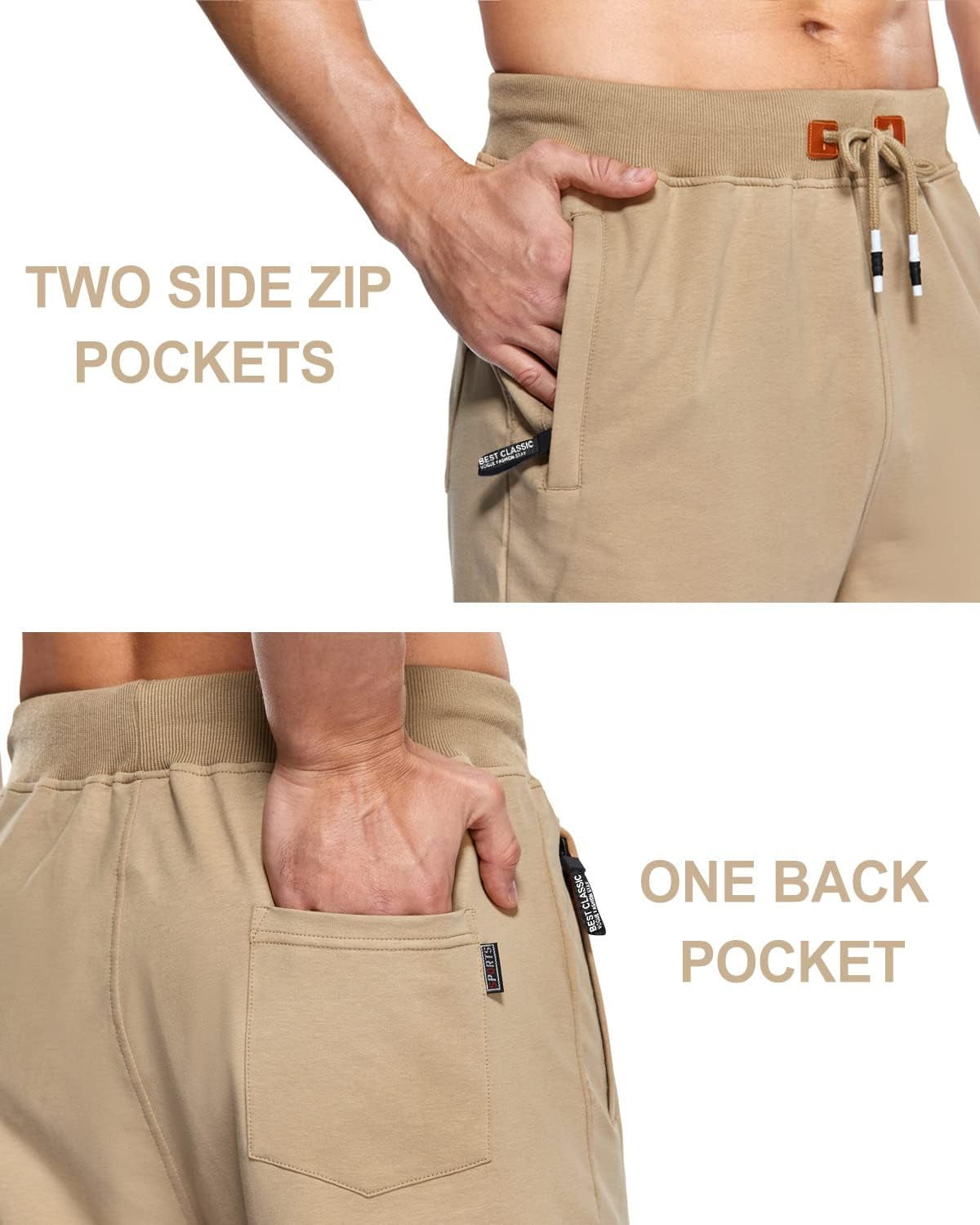 Ultimate Comfort Men's Casual Workout Shorts with Zipper Pockets - Stylish & Functional