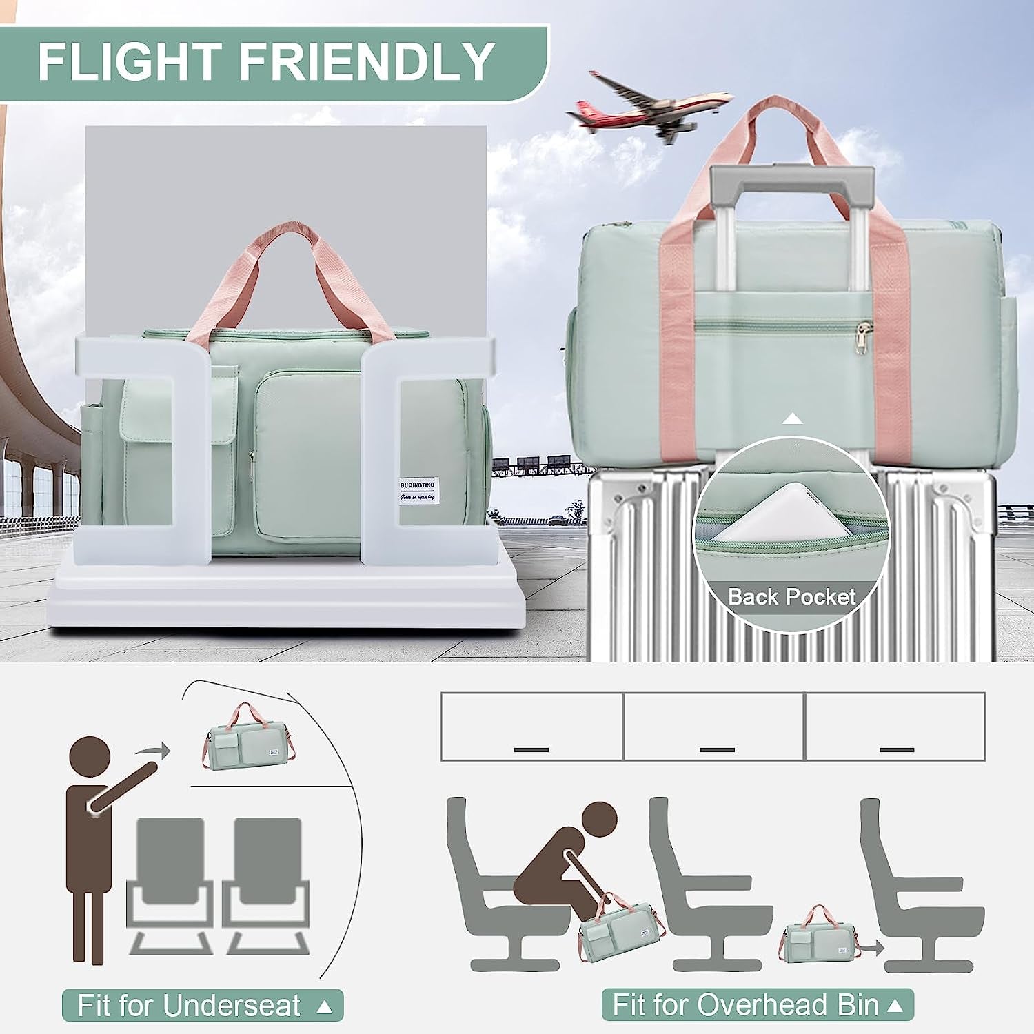 Stylish Women's Travel Duffle Bag - Versatile Gym Bag with Shoe Compartment for Weekend Adventures