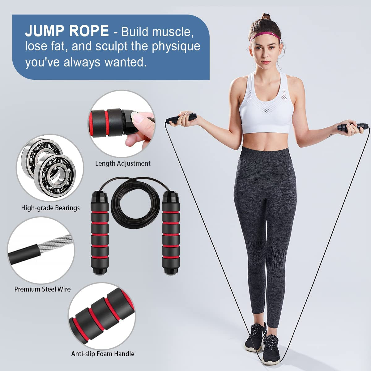 Ab Roller Wheel Kit - 10-in-1 Core Strength and Abdominal Exercise Equipment with Resistance Bands, Knee Mat, Jump Rope, and Push-Up Bar for Home Gym Use for Men and Women