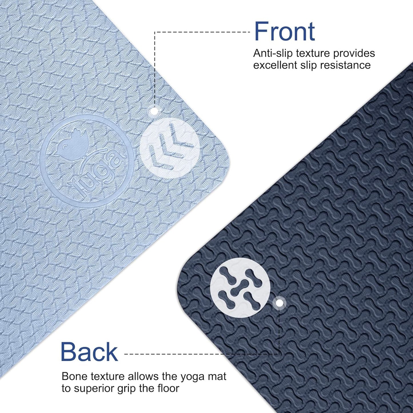 Yoga Mat Non Slip Anti-Tear Yoga Mats Eco Friendly Hot Yoga Mat Thick Workout & Exercise Mat for Yoga, Pilates and Fitness (72"X 24"X 6Mm)