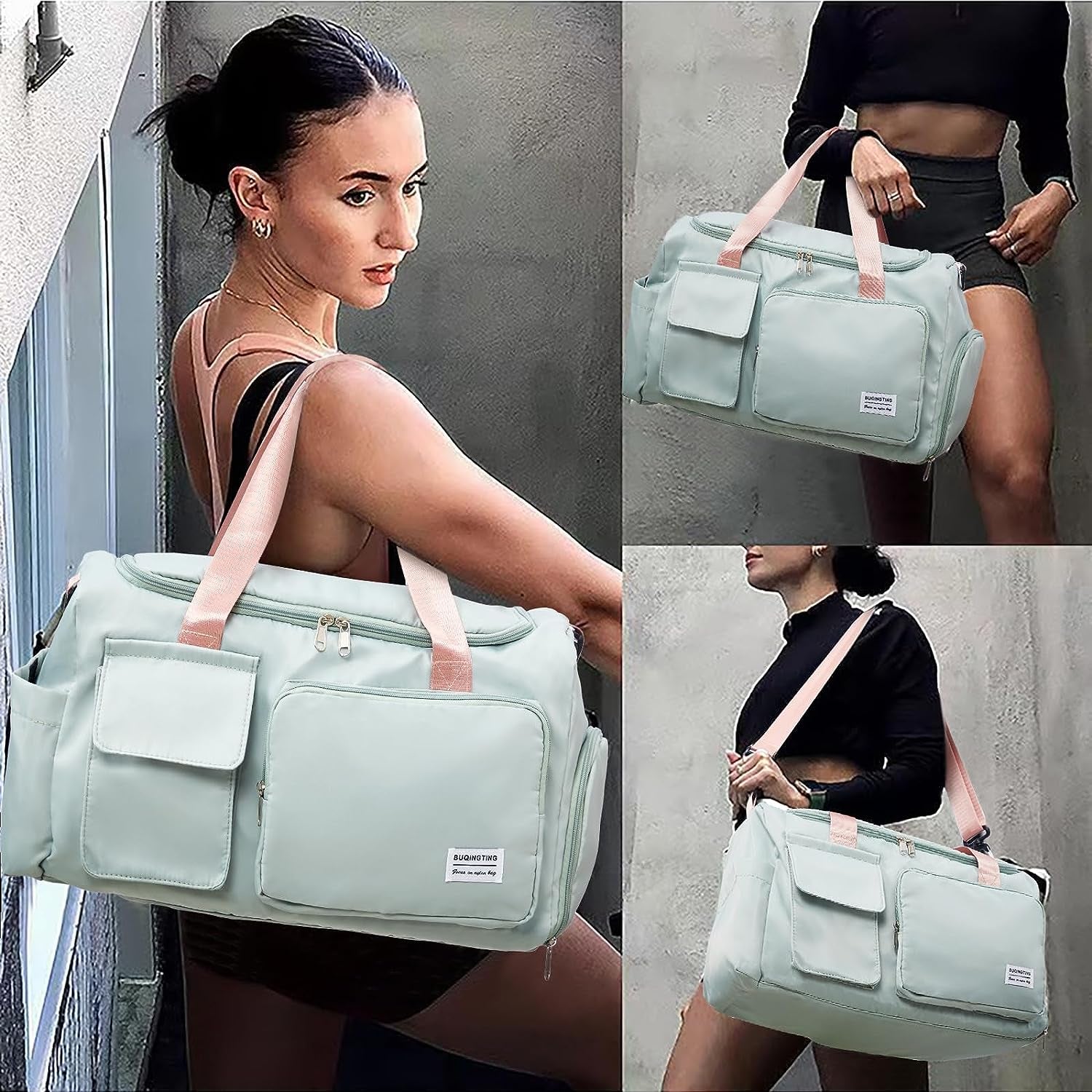 Stylish Women's Travel Duffle Bag - Versatile Gym Bag with Shoe Compartment for Weekend Adventures